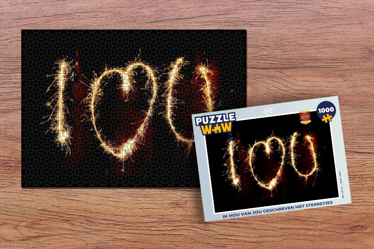PuzzleWow Ik hou van jou Legpuzzel 1000 Stuks - Multicolor