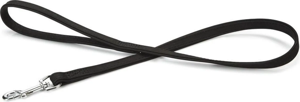 Beeztees Leren Looplijn Buffalo Zwart 100cm x 18mm