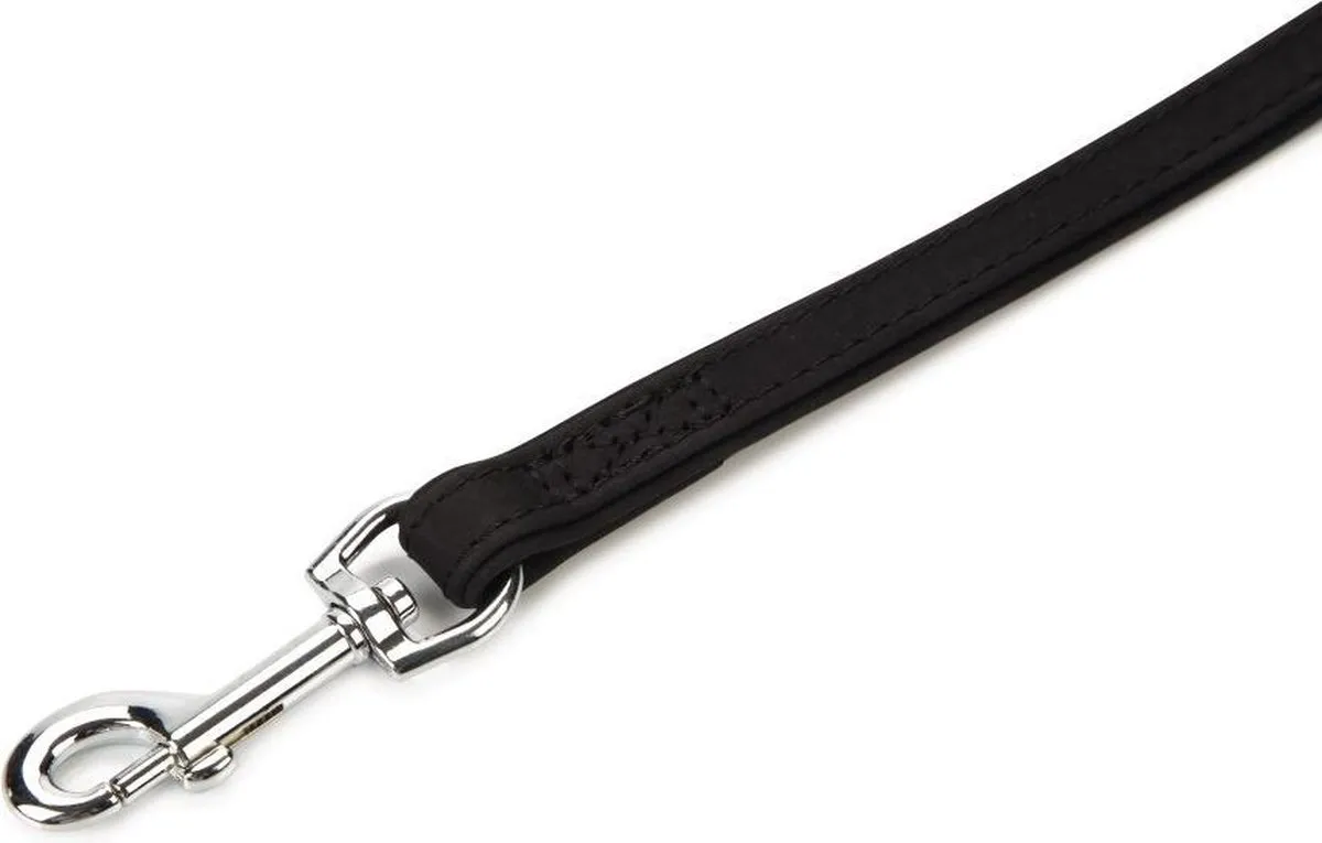Beeztees Leren Looplijn Buffalo Zwart 100cm x 18mm