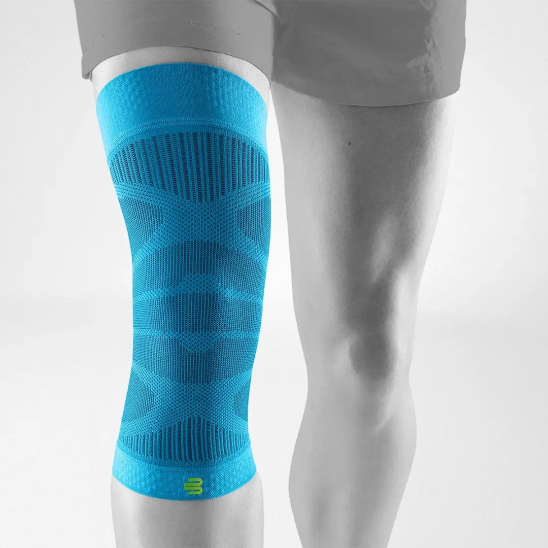 Bauerfeind Rivera Compressieknieband - Blauw - L - afbeelding 2 van 4