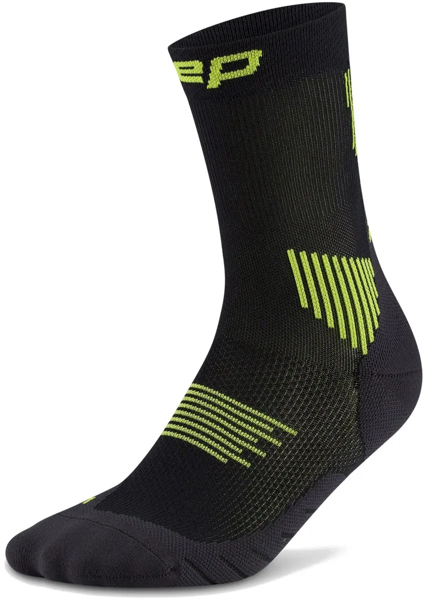 CEP Run Mid-Cut Compressiesokken - Zwart/Groen