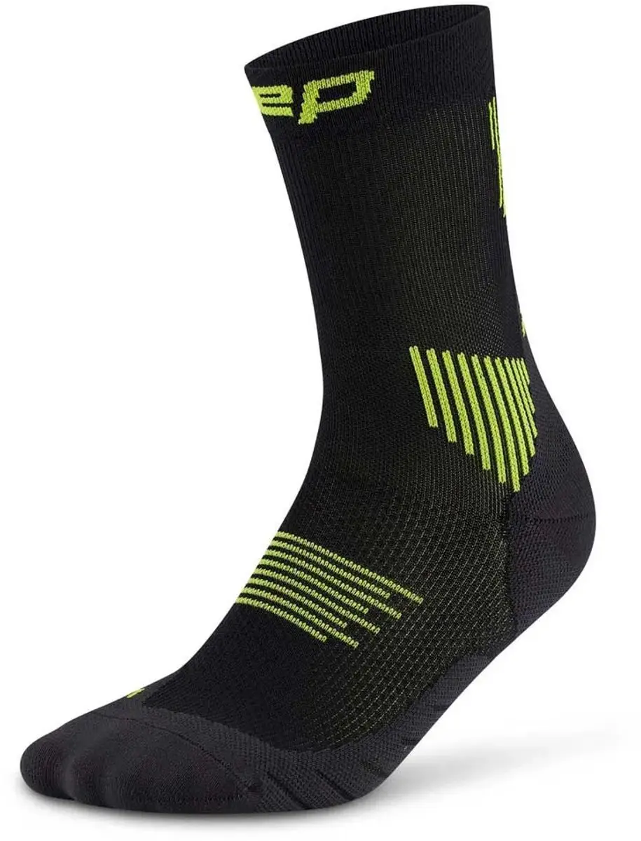CEP Run Mid-Cut Compressiesokken - Zwart/Groen - afbeelding 5 van 5