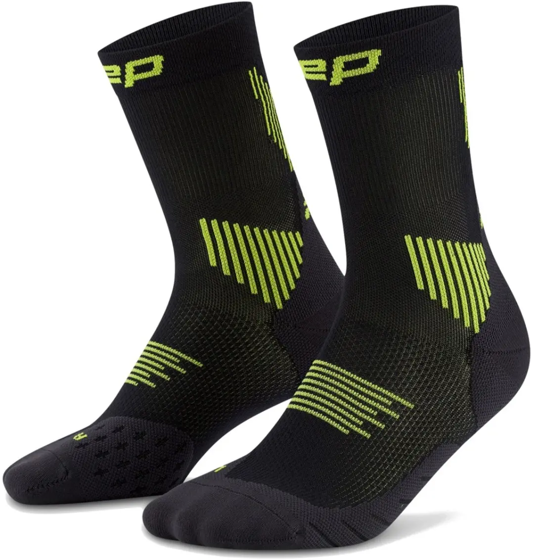 CEP Run Mid-Cut Compressiesokken - Zwart/Groen - afbeelding 4 van 5