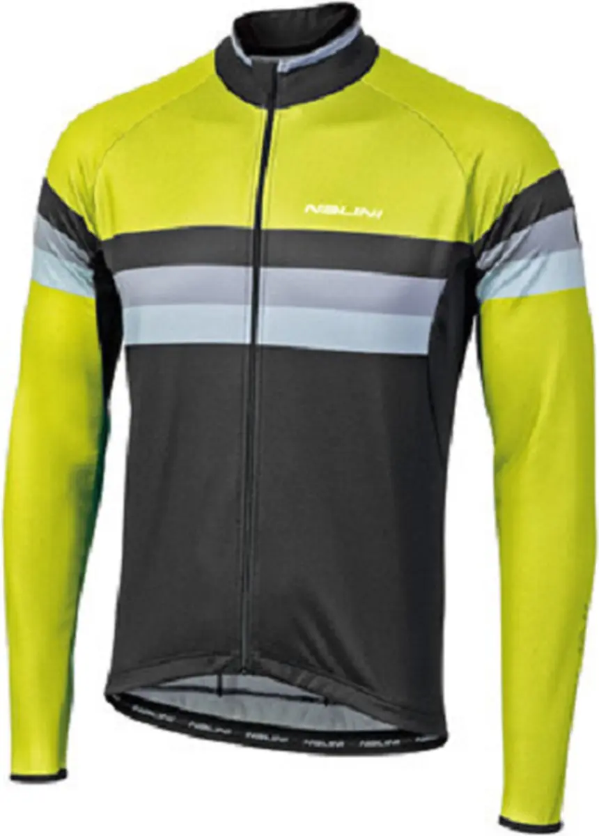 Nalini Fietsshirt lange mouwen Heren Zwart Fluo