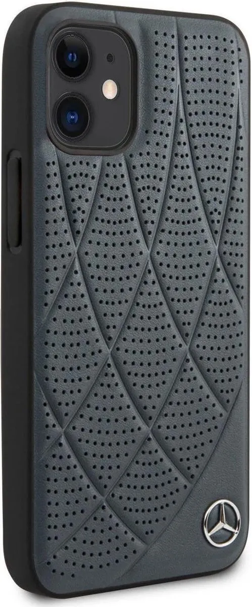 Mercedes-Benz iPhone 12 Mini Hoesje - Hard Case - Lichtbruin Perforated Wave