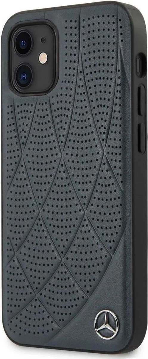 Mercedes-Benz iPhone 12 Mini Hoesje - Hard Case - Lichtbruin Perforated Wave