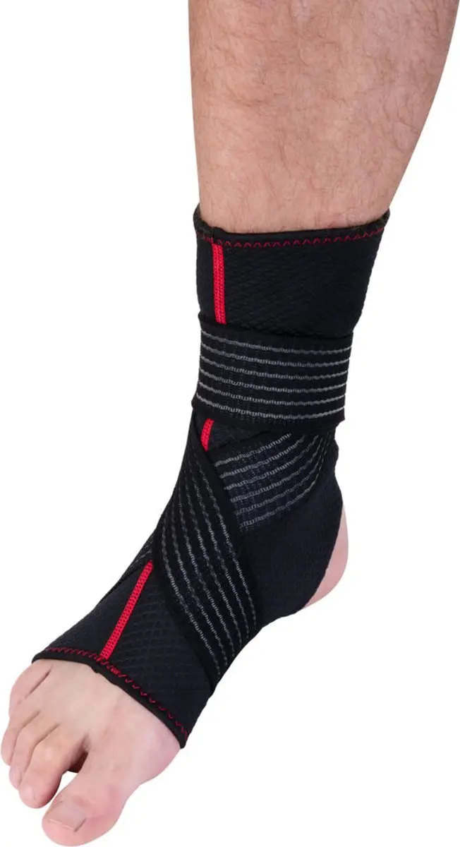 Pure 2 Improve Enkel Brace Neopreen - Zwart/Rood - Maat L - afbeelding 2 van 2