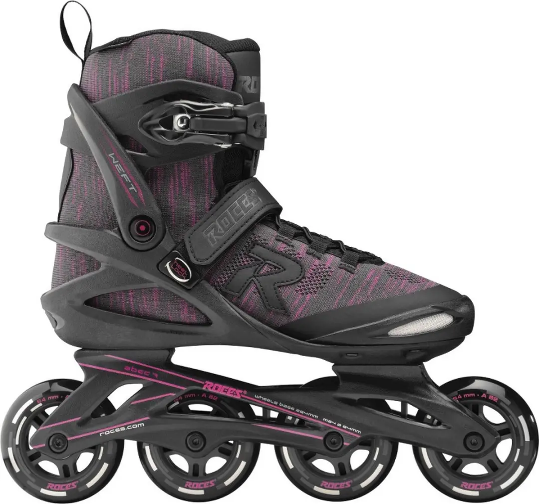 Roces Weft Thread 84 Dames Skeelers - 4x84mm Wielen - Fitness Inline Skates - Zwart Paars - Maat 37