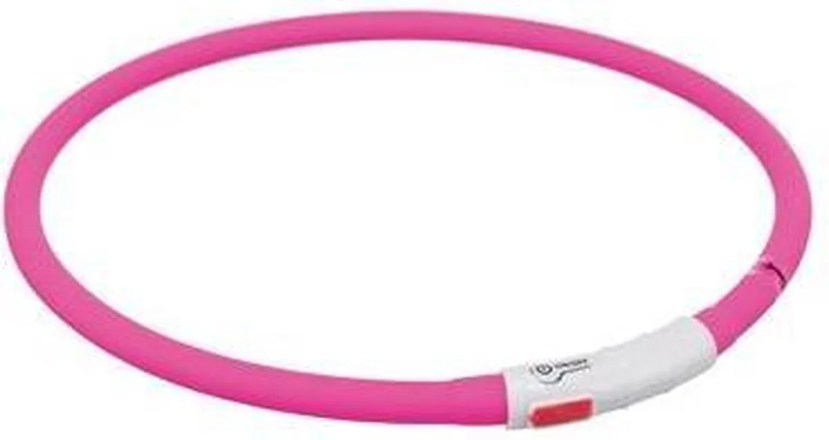Trixie Lichtgevende LED Halsband Hond - Roze - 70x1cm - USB Oplaadbaar - afbeelding 6 van 6