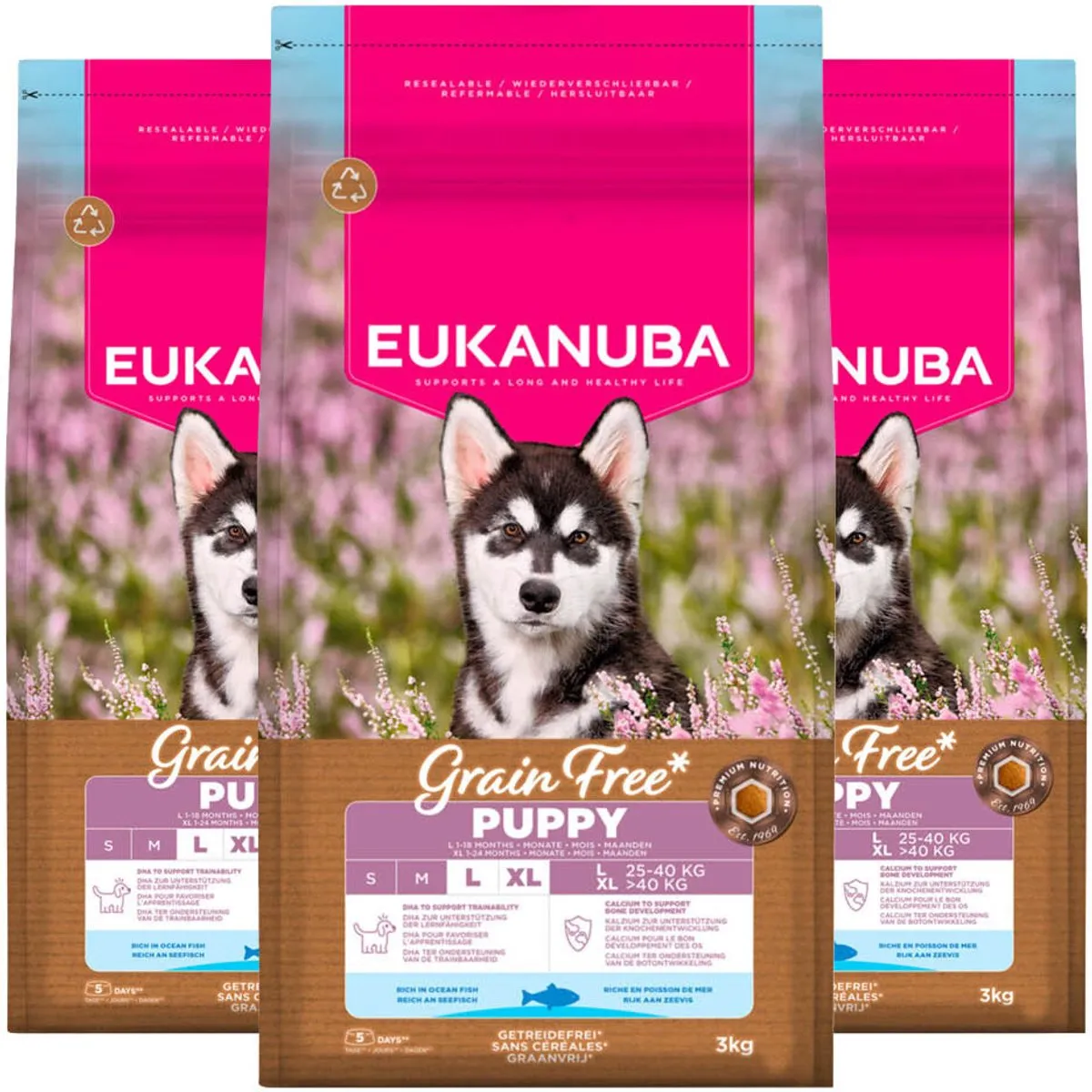 Eukanuba Grain Free Puppy Large Oceaanvis - 3x3kg