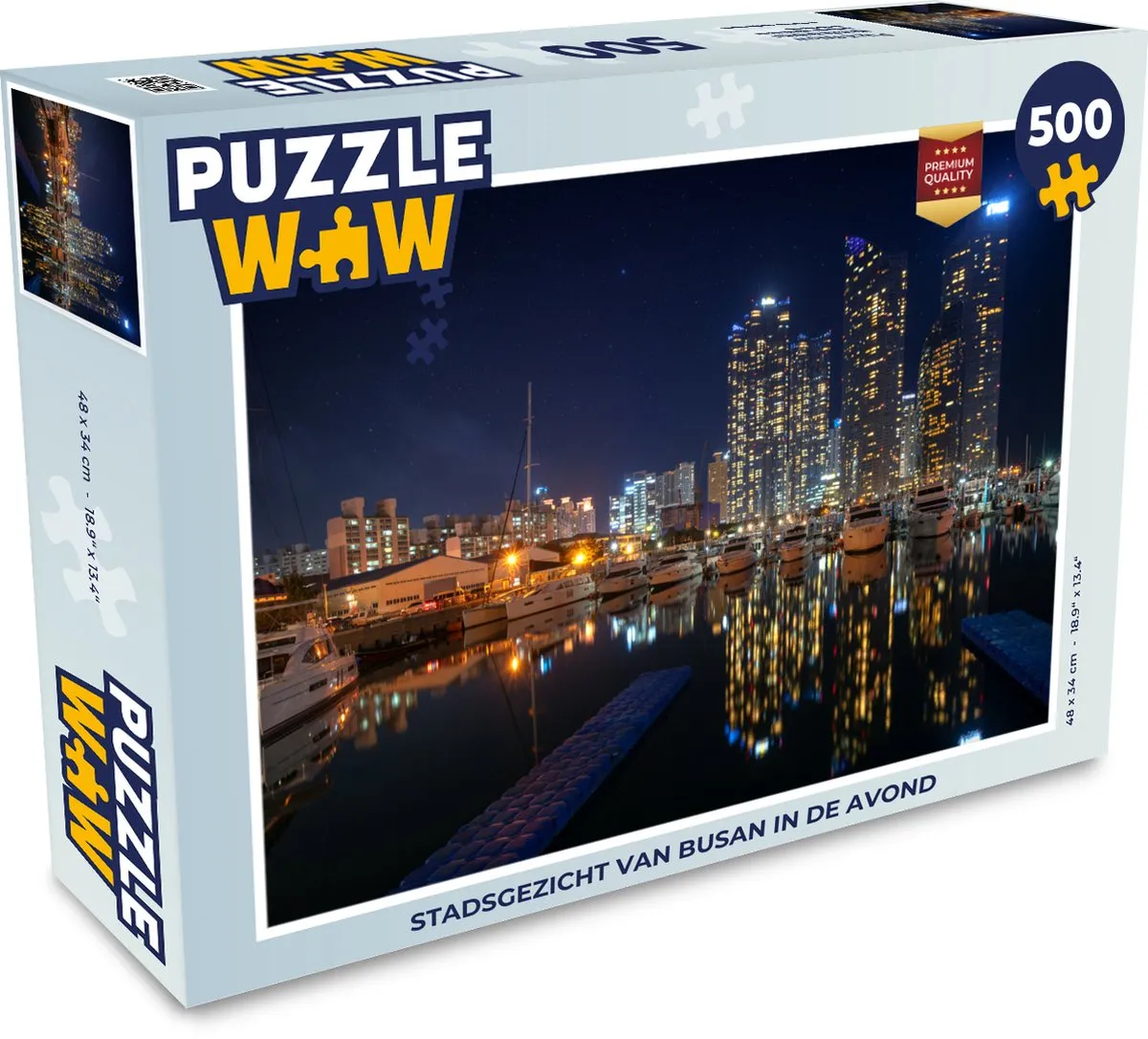 PuzzleWow Legpuzzel Busan Avond 500 Stuks - Multicolor