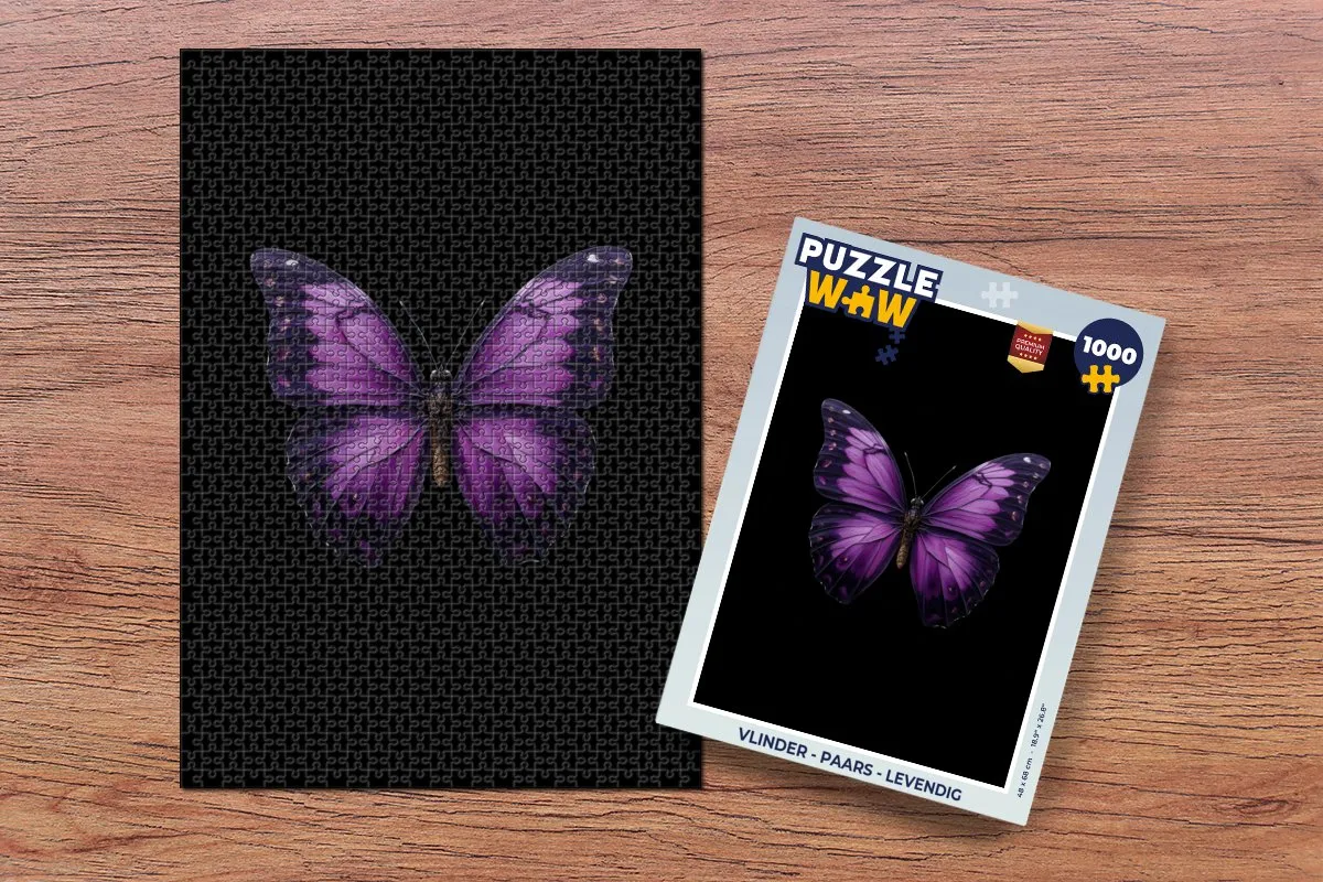 PuzzleWow Vlinder Legpuzzel 1000 Stuks - Paars
