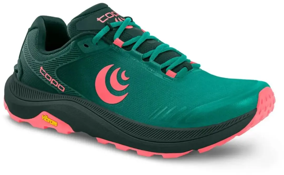 Topo Athletic MT-5 Dames Trailschoenen - Emerald/Pink - afbeelding 2 van 5