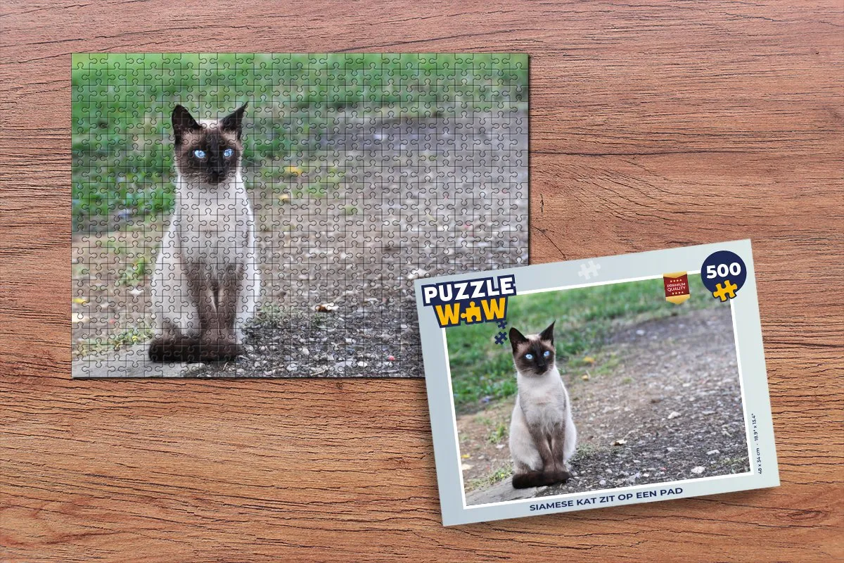 PuzzleWow Siamese Kat Legpuzzel 500 Stuks