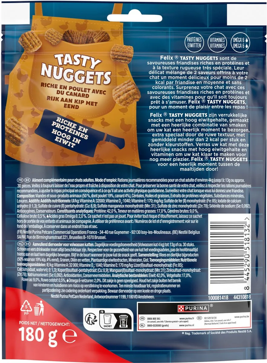 Felix Tasty Nuggets Kip & Eend 1080g