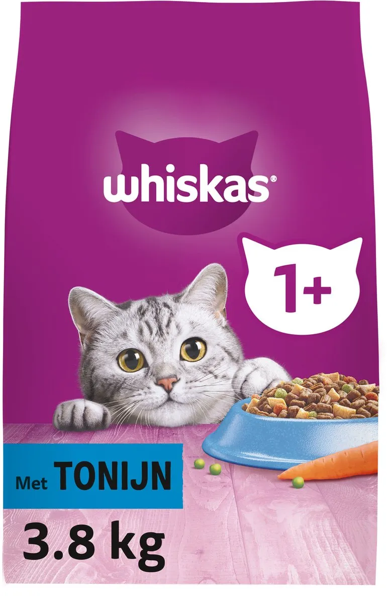 Whiskas Adult 1+ Tonijn Kattenbrokken - 3x3.8kg