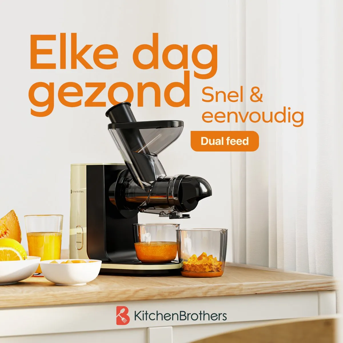 KitchenBrothers KB1004129 Slowjuicer - Champagne - 400ml