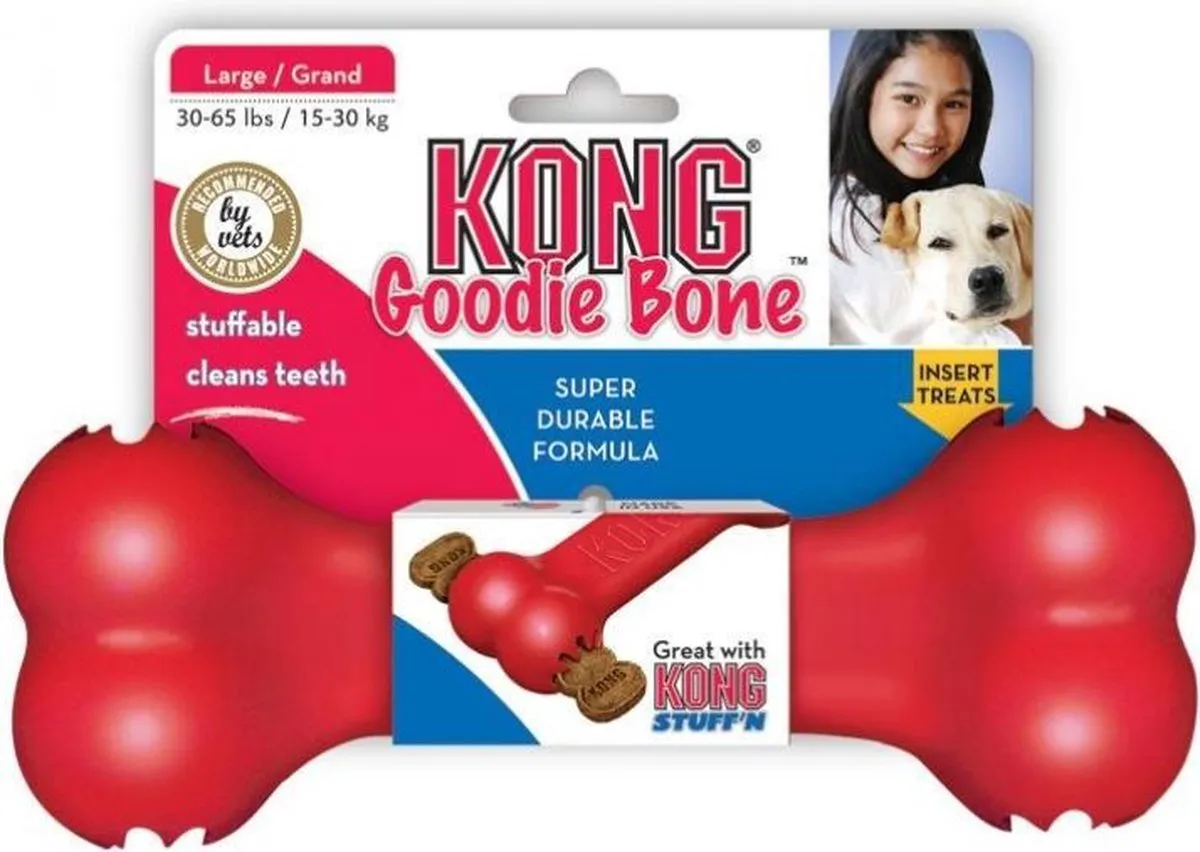 KONG Goodie Bone Kauwspeelgoed M - Rood