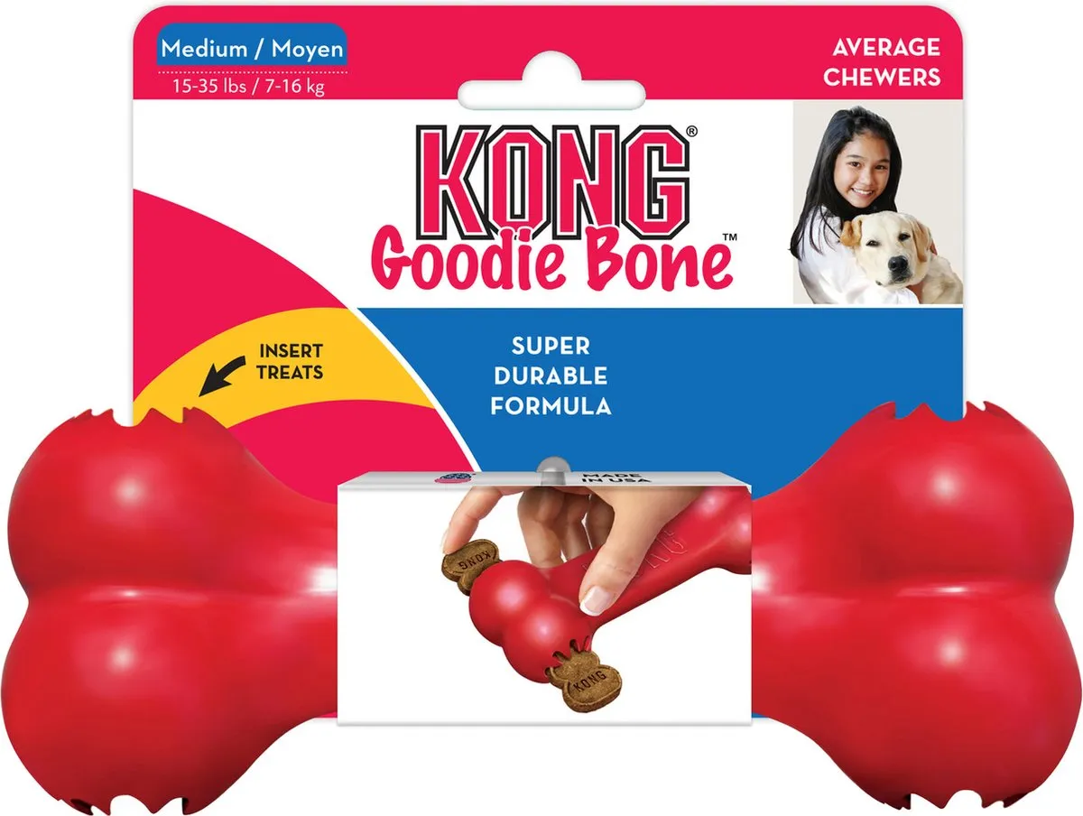 KONG Goodie Bone Kauwspeelgoed M - Rood