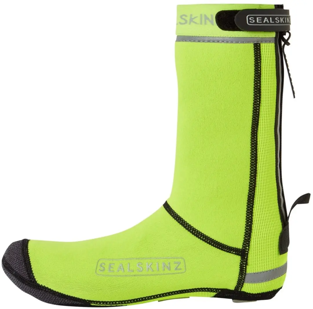Sealskinz Caston fietsoverschoenen met open zool Neon Yellow - Unisex - maat L