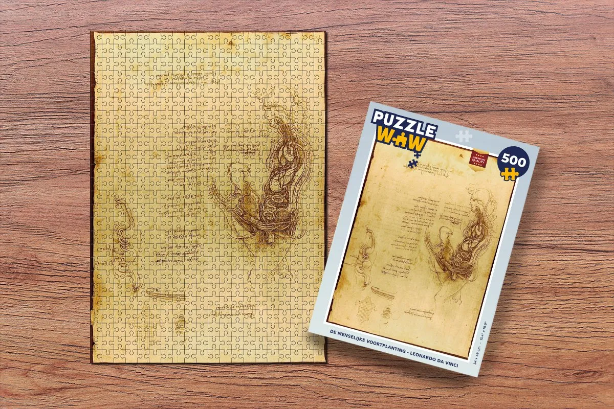 PuzzleWow Leonardo da Vinci Puzzel - 500 Stukjes - Multicolor