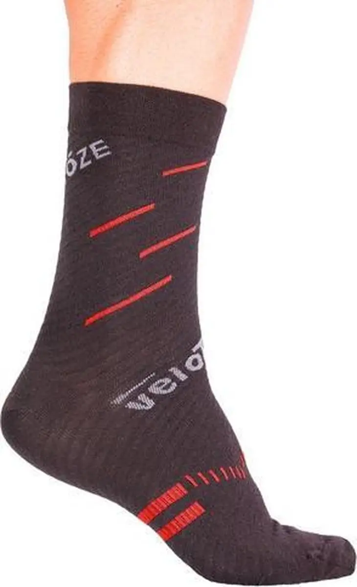 veloToze Active Compression Sokken - Zwart/Rood - L/XL - afbeelding 3 van 3