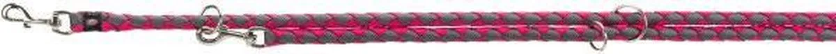 Trixie Hondenriem Cavo Verstelbaar - 200x1,8cm - Fuchsia/Grijs