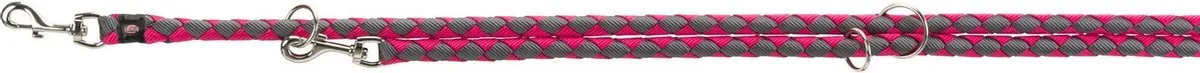 Trixie Hondenriem Cavo Verstelbaar - 200x1,8cm - Fuchsia/Grijs