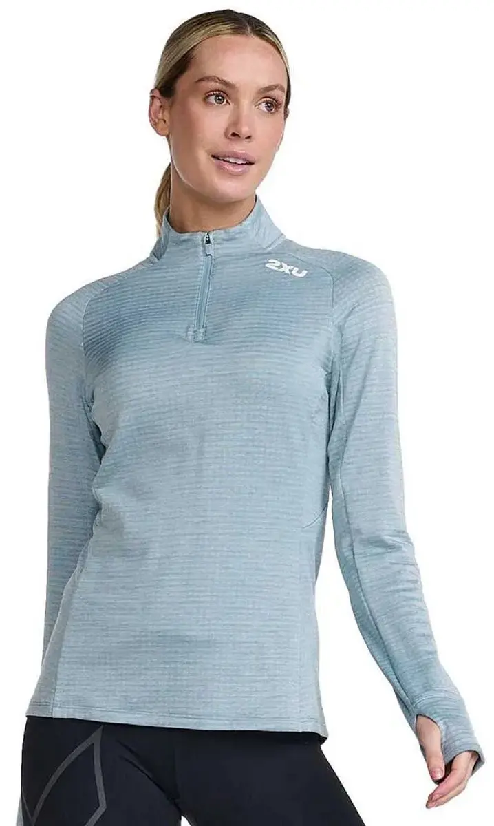 2xu Ignition Half Rits Lange Mouw T-shirt Grijs XL Vrouw