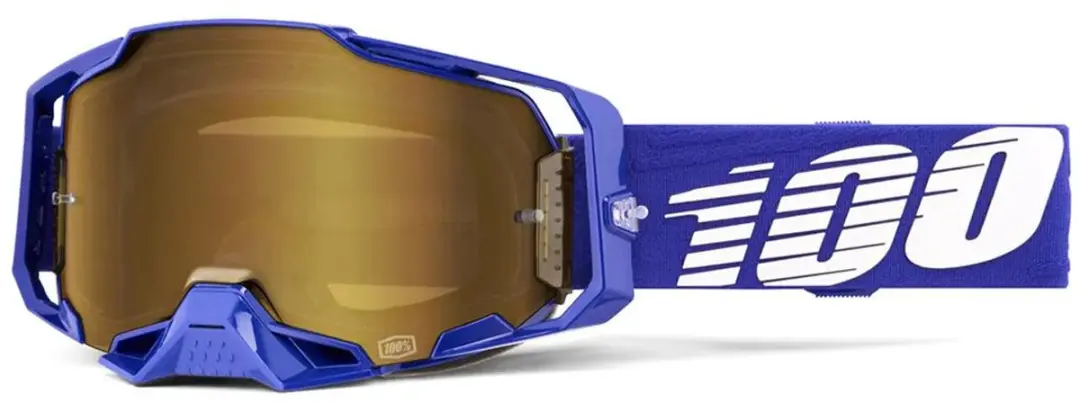 100% Armega Motorbril - Mirror True Gold Lens