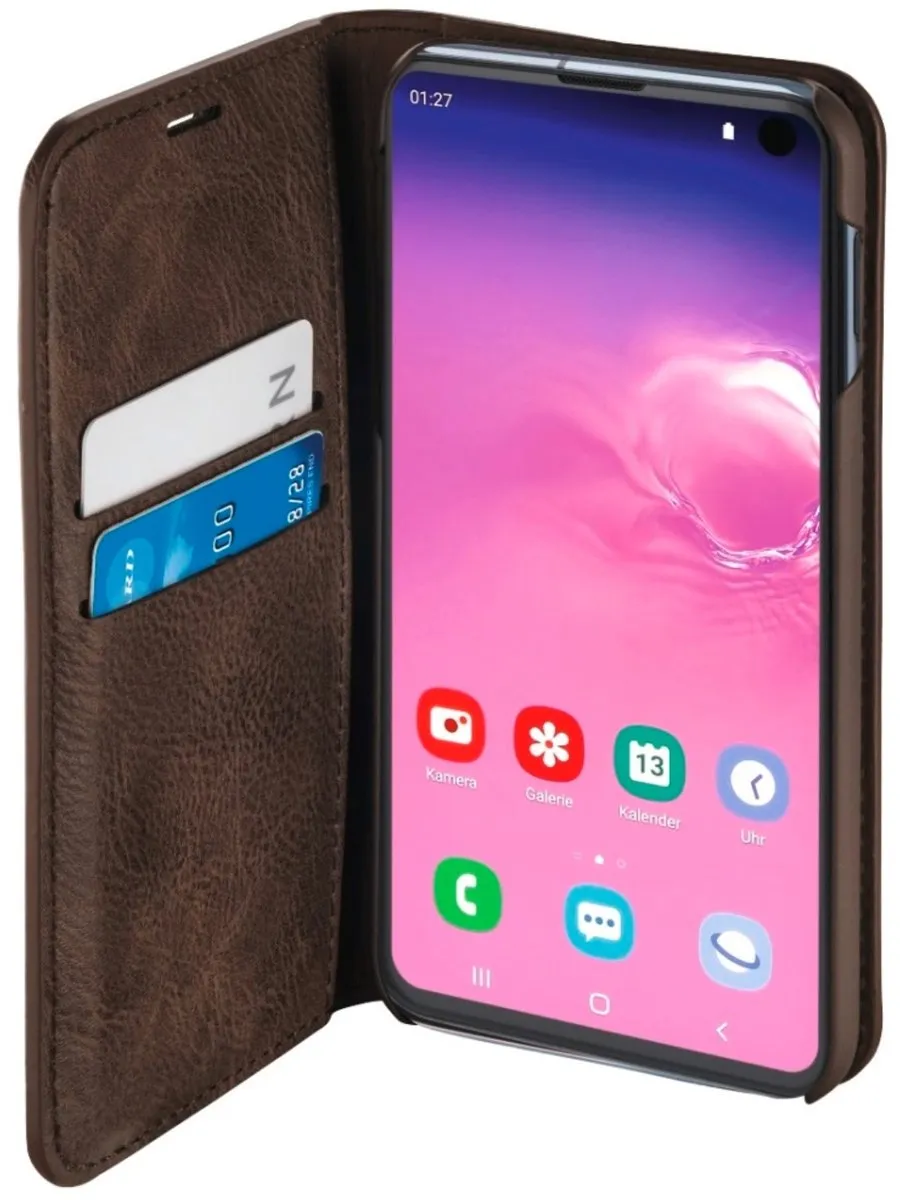Hama Prime Line Booklet Gentle Brown voor Samsung Galaxy S10e - 2 Stuks - afbeelding 3 van 6