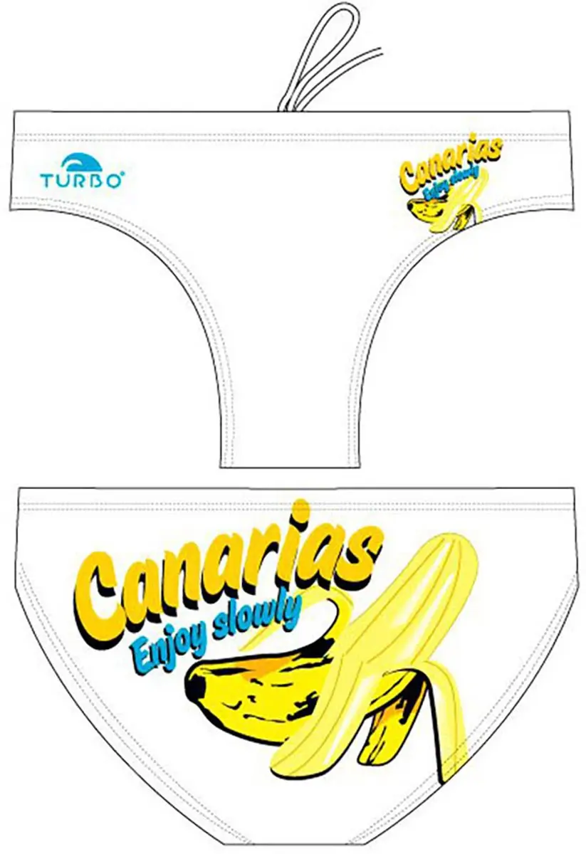 Turbo Banana Enjoy Slowly Waterpolo Zwemslip Wit XL Man