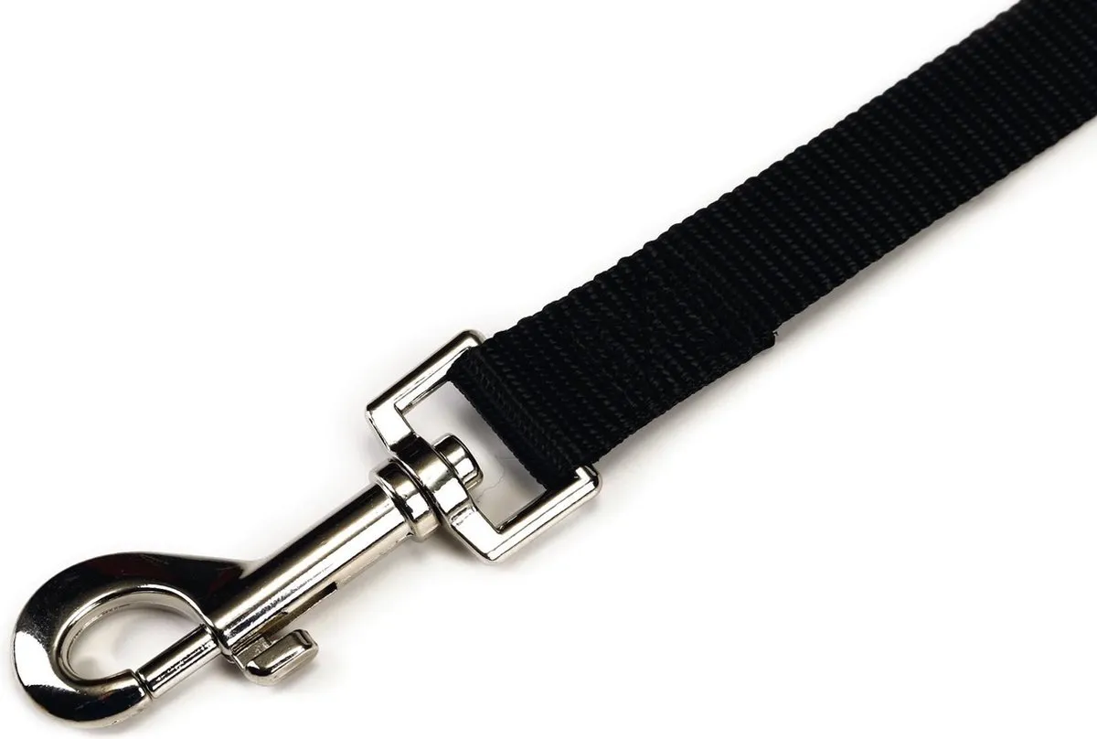 Beeztees Hondenriem Nylon 120-180cm x 10mm - Zwart
