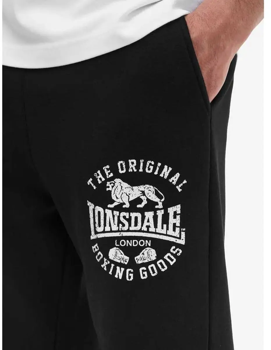 Lonsdale Hauxley Joggingbroek - Black/White - afbeelding 4 van 6