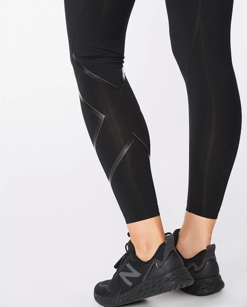 2XU Ignition Mid-Rise Compressie Tights Dames - Zwart/Grijs - afbeelding 4 van 6