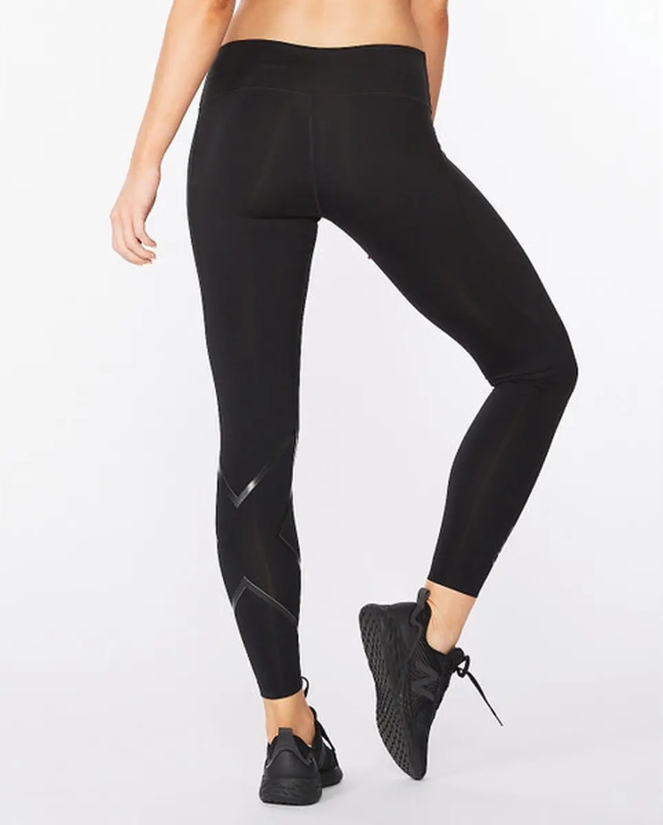 2XU Ignition Mid-Rise Compressie Tights Dames - Zwart/Grijs - afbeelding 5 van 6