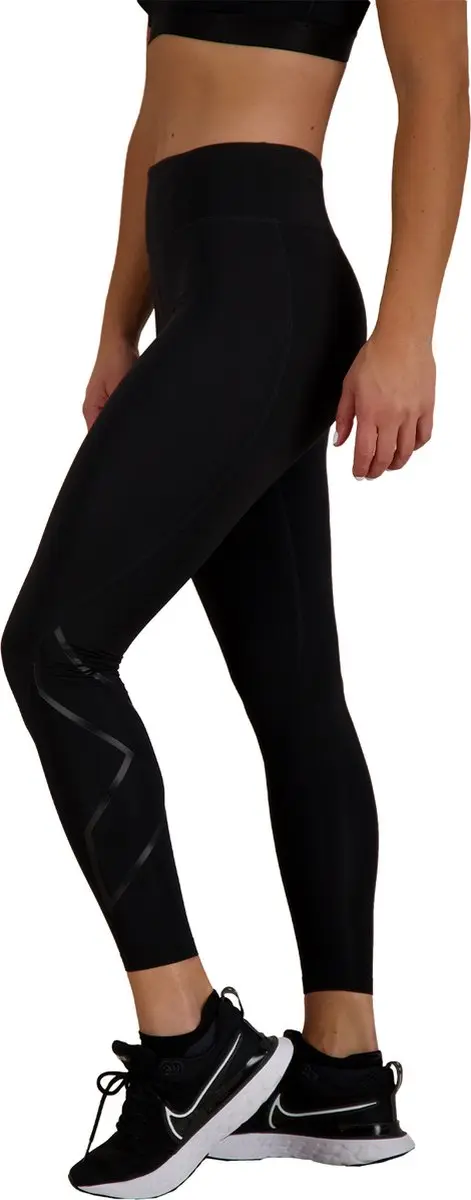 2XU Ignition Mid-Rise Compressie Tights Dames - Zwart/Grijs - afbeelding 3 van 6