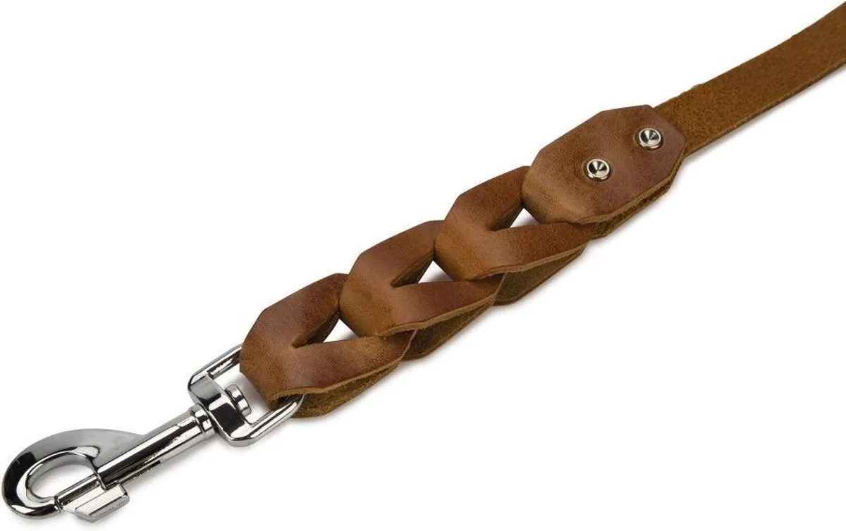 Beeztees Leren Looplijn Connex Cognac 100cm x 18mm - afbeelding 2 van 4