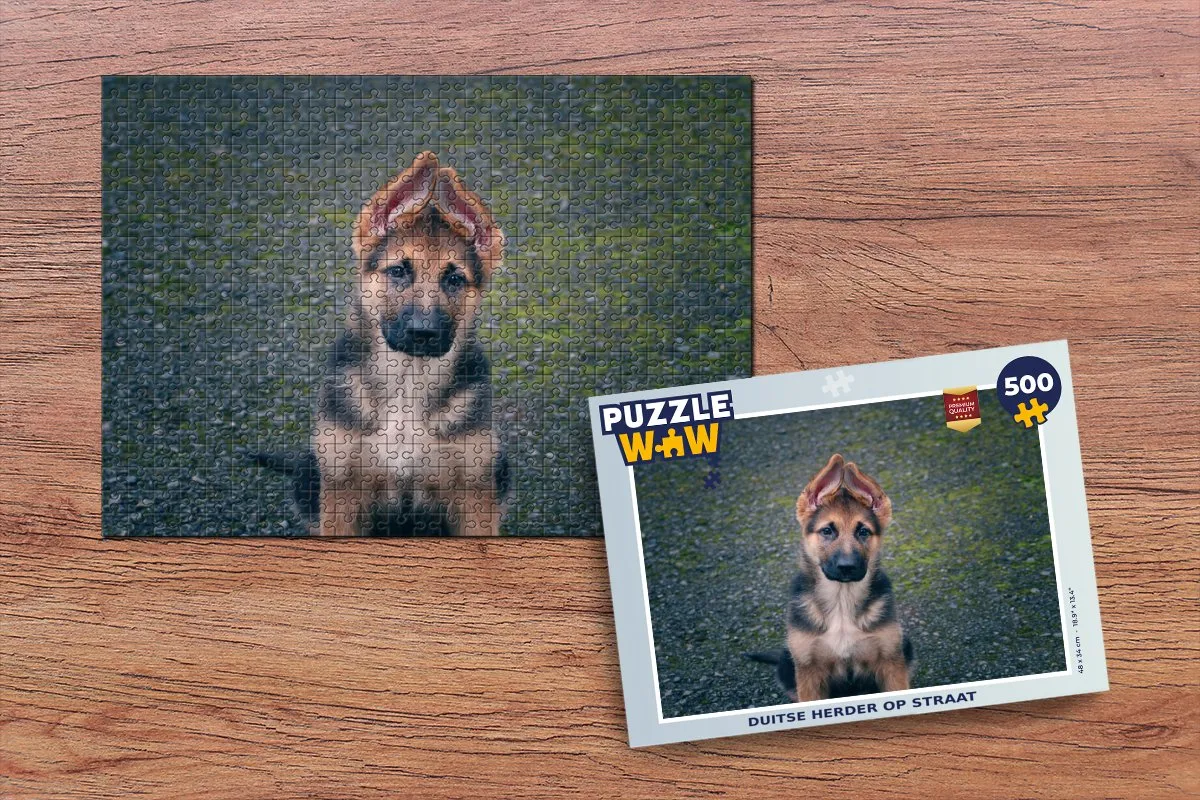 PuzzleWow Duitse Herder Op Straat Legpuzzel 500 Stuks - Multicolor
