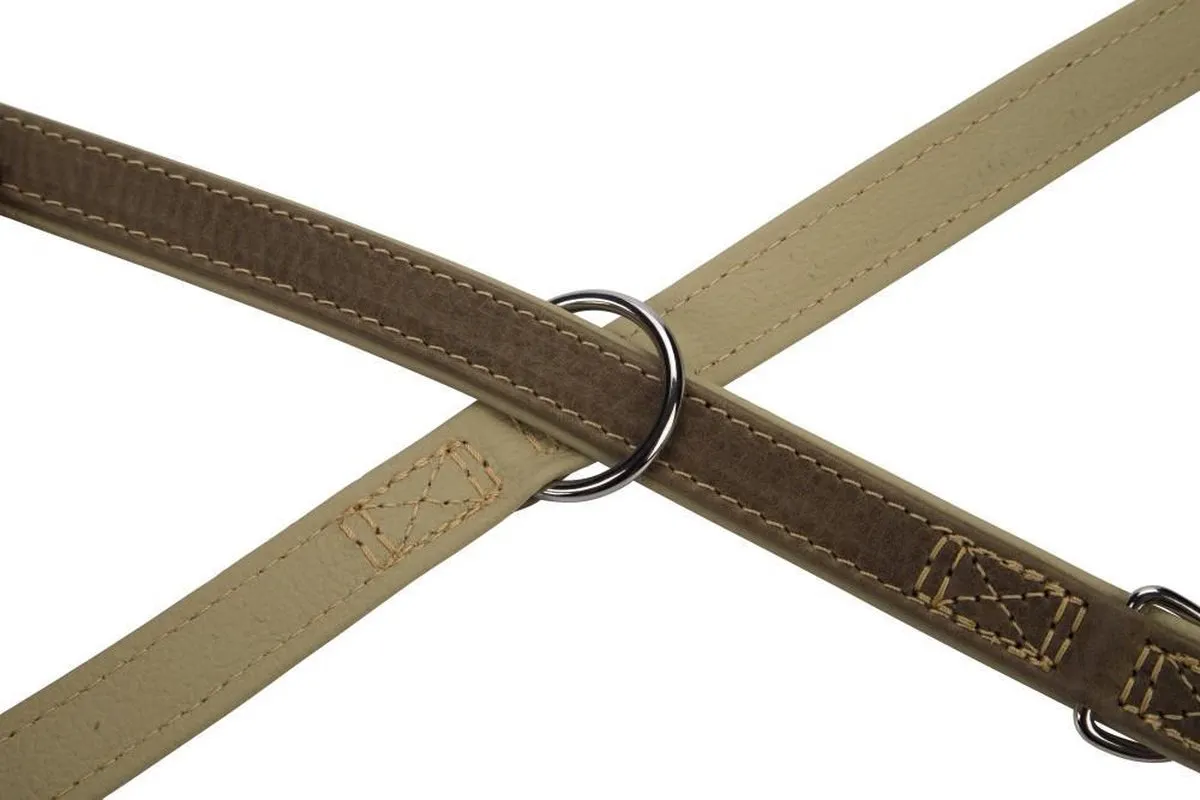 Beeztees Leren Dressuurlijn Comfort 200cm x 22mm - Grijs