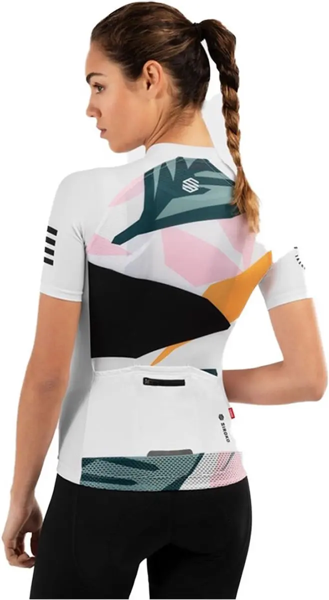 Siroko M2 Pinerolo Fietsshirt Dames - Wit/Groen/Roze - afbeelding 2 van 6