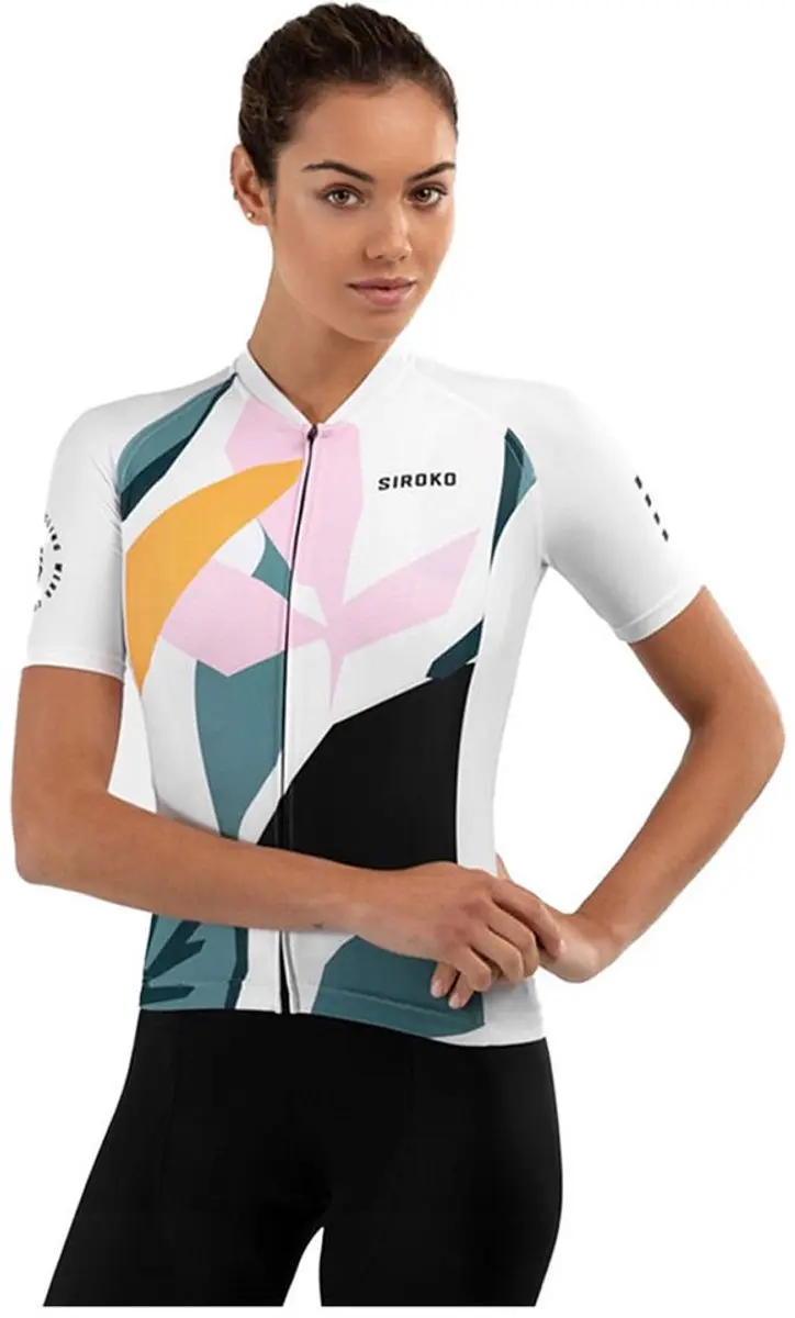 Siroko M2 Pinerolo Fietsshirt Dames - Wit/Groen/Roze