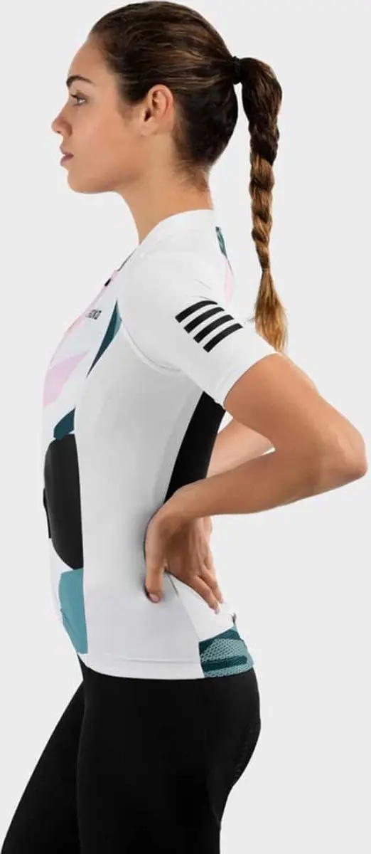 Siroko M2 Pinerolo Fietsshirt Dames - Wit/Groen/Roze - afbeelding 5 van 6