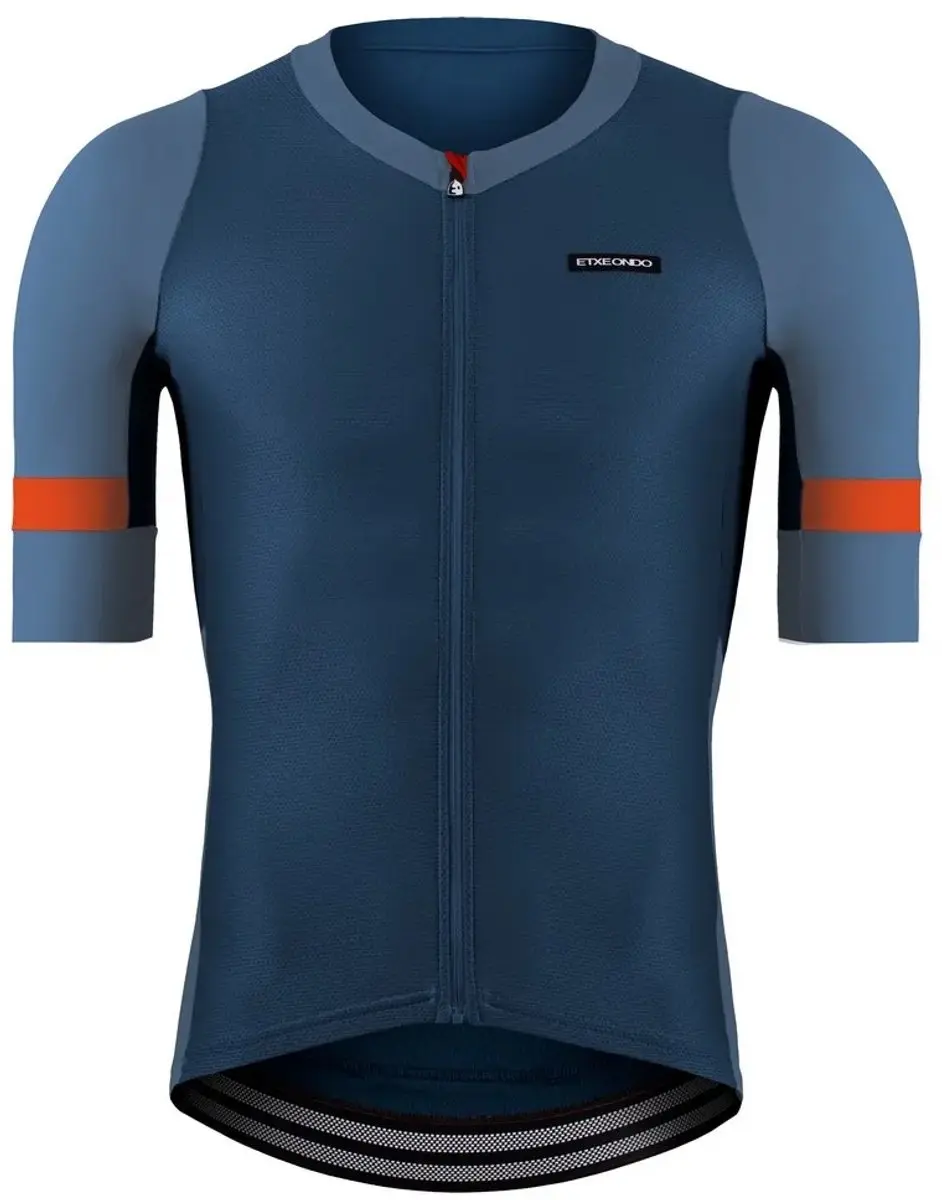 Etxeondo Mendi Korte Mouw Wielertrui - Blauw/Oranje - M - afbeelding 3 van 3