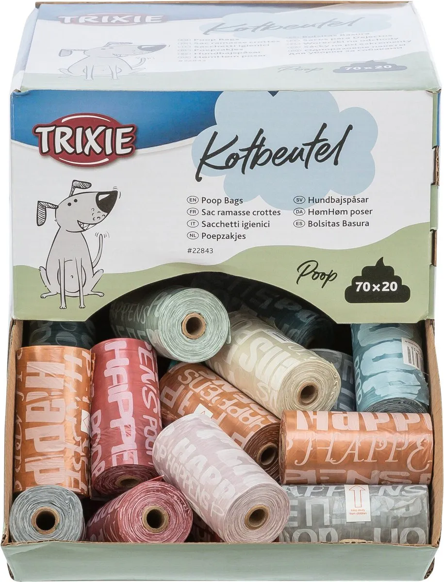 Trixie Poepzakjes Display - 70 Stuks - Assorti