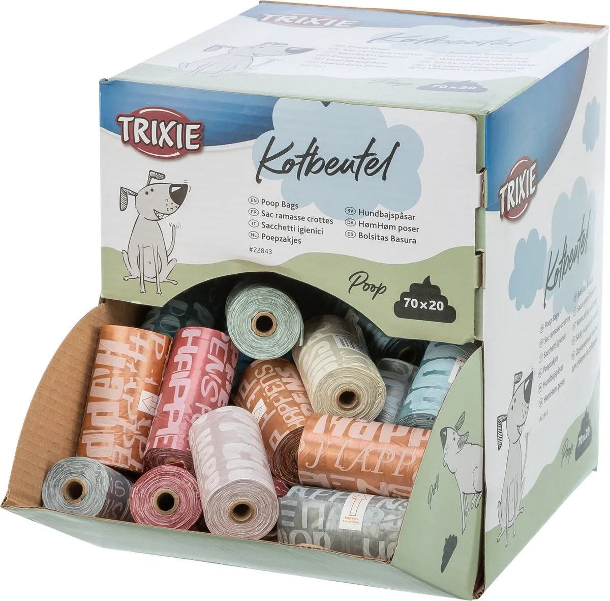 Trixie Poepzakjes Display - 70 Stuks - Assorti