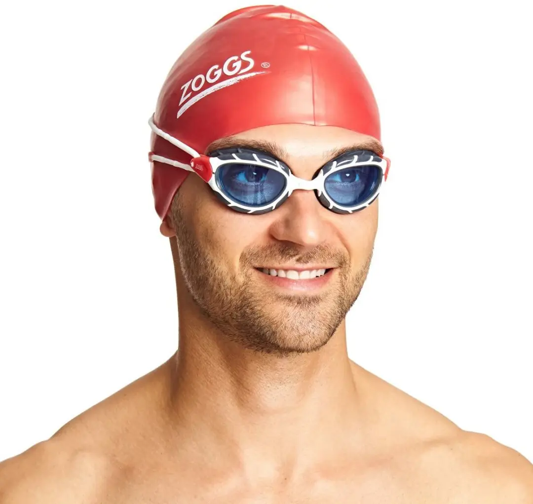 Zoggs Predator Zwembril White Red, Tint Blue Regular Fit - afbeelding 4 van 5