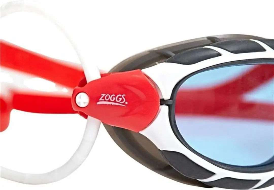Zoggs Predator Zwembril White Red, Tint Blue Regular Fit - afbeelding 3 van 5