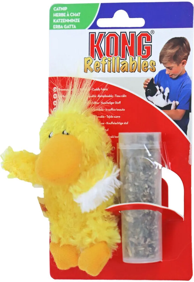 KONG Catnip Eend Kattenkruid - 9cm Geel