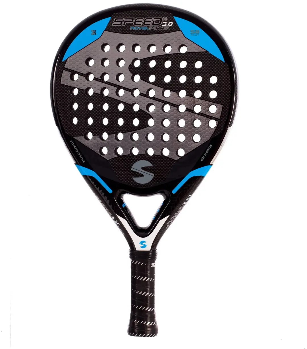 Softee Speed 3.0 Power Padel Racket - Zwart/Blauw - afbeelding 6 van 6
